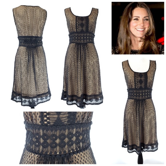 Studio M Dresses & Skirts - Studio M Dress nude black lace M  [R1]